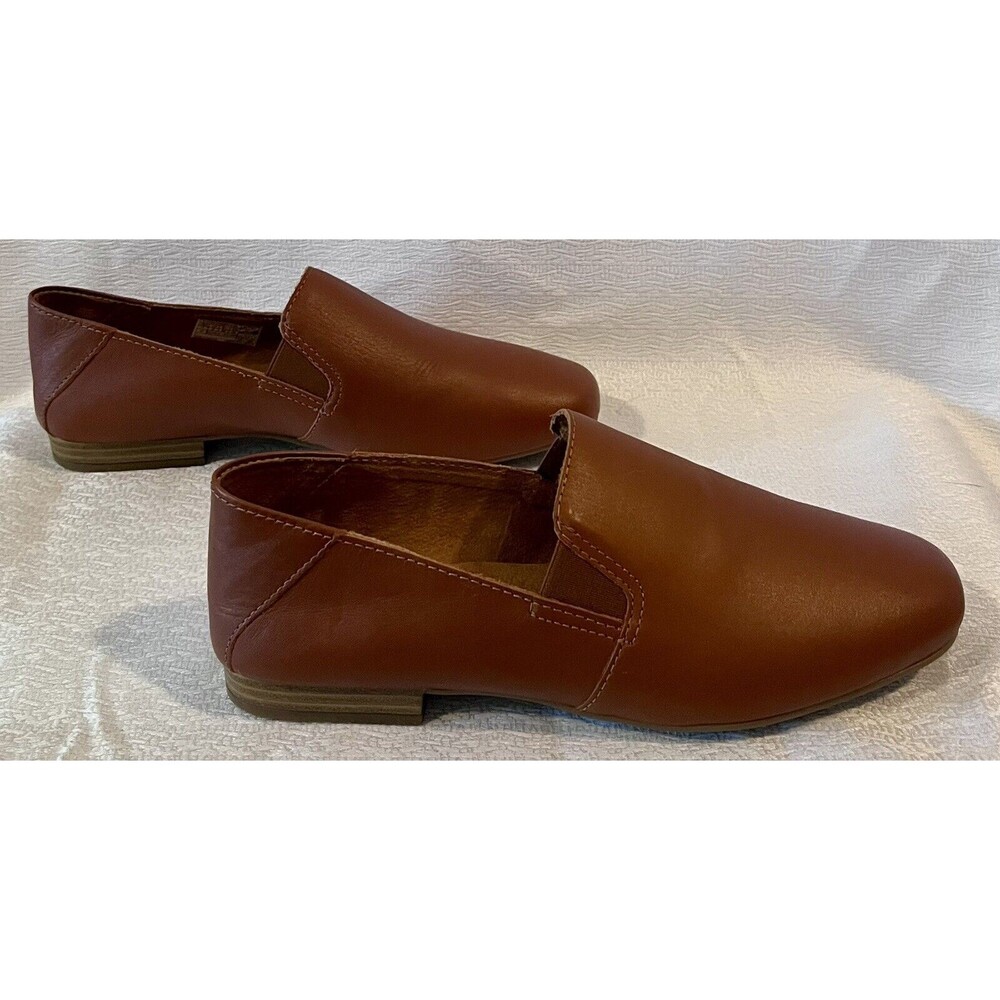 NEW Earth Origins Leather Loafers Flats Goring Ryanne Saddle Womens 7W Brown - Picture 3 of 8